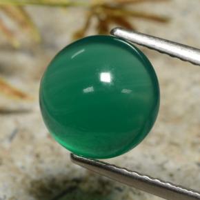 Agate Vert naturelle Coupe roude, 2.83 ct, Translucide
