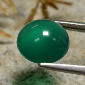 Agate Vert naturelle Coupe roude, 2.83 ct, Translucide
