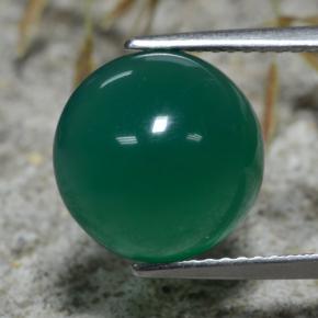 Agate vert naturelle coupe roude, 5,66 ct, translucide