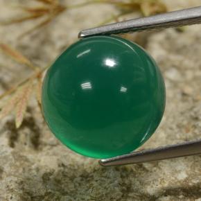 Agate Vert moyen naturelle Coupe roude, 6.35 ct, Translucide
