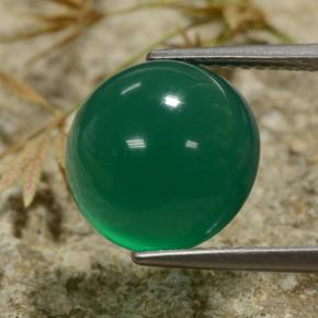 Agate Vert moyen naturelle Coupe roude, 6.35 ct, Translucide