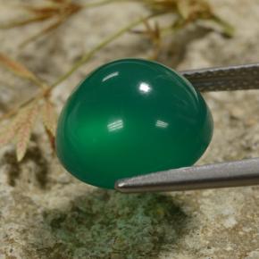 Agate Vert moyen naturelle Coupe roude, 6.35 ct, Translucide