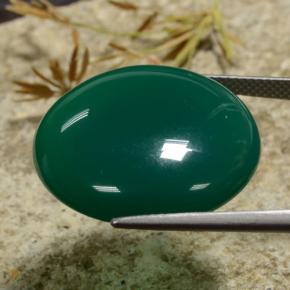 Agate Vert foncé moyen naturelle Coupe roude, 30.40 ct, Translucide