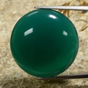 Agate vert naturelle coupe roude, 30,72 ct, translucide