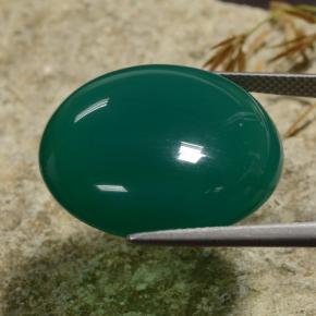 Agate vert naturelle coupe roude, 30,72 ct, translucide