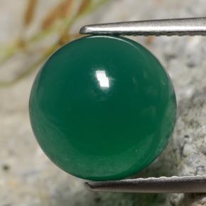 Agate vert naturelle coupe roude, 4,82 ct, translucide