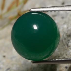 Agate vert naturelle coupe roude, 6,34 ct, translucide
