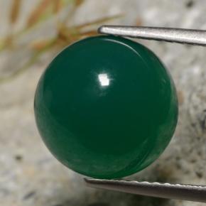 Agate vert naturelle coupe roude, 6,34 ct, translucide
