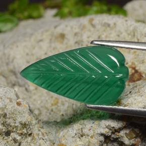 Agate vert naturelle forme fantaisie, 3,42 ct, translucide