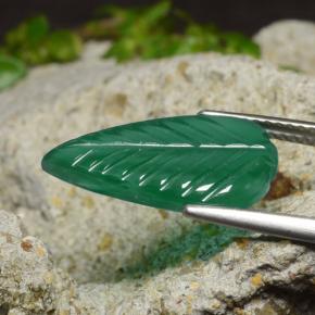 Agate vert naturelle forme fantaisie, 3,42 ct, translucide