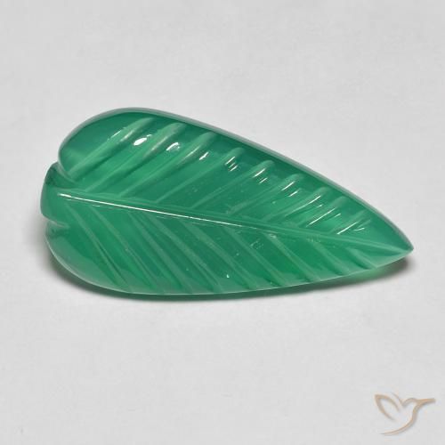 Agate Vert profond moyen naturelle Fantaisie, 4.30 ct, Translucide