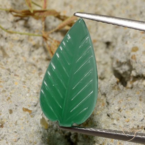 3.62ct Naturel Vert moyen Agate, Fantaisie, Translucide