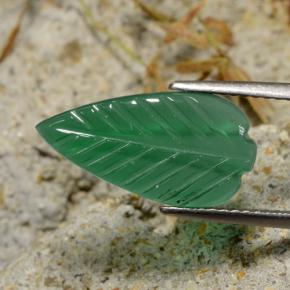 Agate vert naturelle forme fantaisie, 2,54 ct, translucide