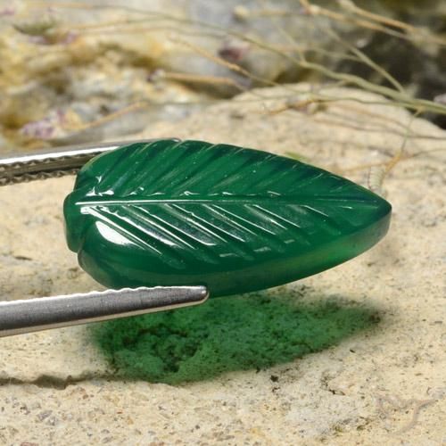 Agate Vert jaunâtre naturelle Fantaisie, 4.60 ct, Translucide