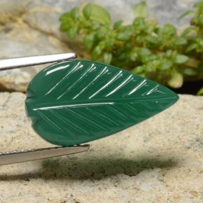 Agate vert naturelle taille fleur, 4,79 ct, translucide