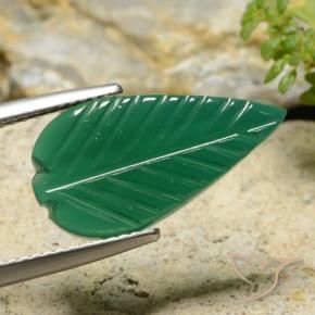 Agate Vert moyen naturelle Taille Fleur, 4.54 ct, Translucide