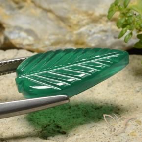 Agate Vert moyen naturelle Taille Fleur, 4.54 ct, Translucide
