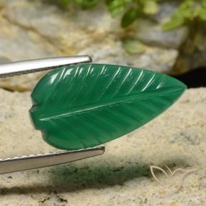 Agate Vert chaud naturelle Taille Fleur, 4.46 ct, Translucide