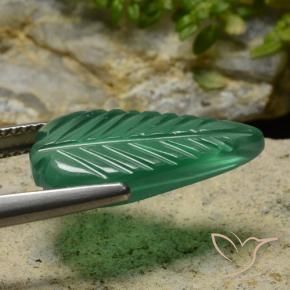 Agate Vert moyen naturelle Taille Fleur, 4.52 ct, Translucide