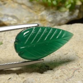 Agate Vert moyen naturelle Taille Fleur, 4.96 ct, Translucide