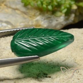 Agate Vert moyen naturelle Taille Fleur, 4.96 ct, Translucide