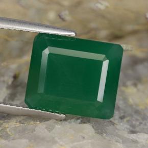 Agate vert naturelle taille émeraude, 5,13 ct, translucide