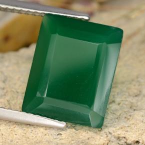 Agate vert naturelle taille émeraude, 4,79 ct, translucide