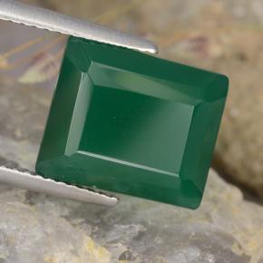Agate vert naturelle taille émeraude, 5,54 ct, translucide