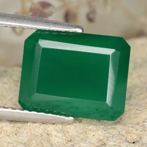 Agate Vert moyen naturelle Taille émeraude, 3.86 ct, Translucide