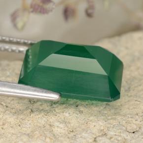 Agate Vert moyen naturelle Taille émeraude, 3.86 ct, Translucide