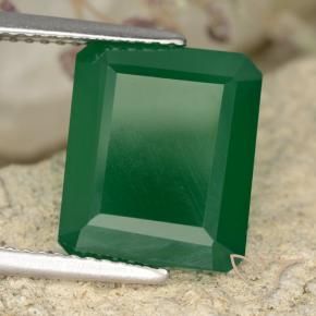 Agate Vert jaunâtre naturelle Octogone / coupe Émeraude, 5.44 ct, Translucide