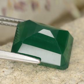 Agate Vert moyen naturelle Taille émeraude, 4.52 ct, Translucide