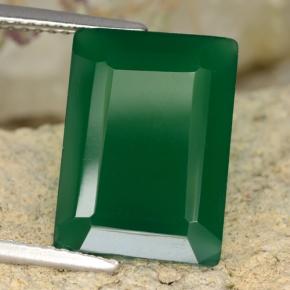 Agate vert naturelle taille émeraude, 6,38 ct, translucide