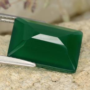 Agate vert naturelle taille émeraude, 6,38 ct, translucide