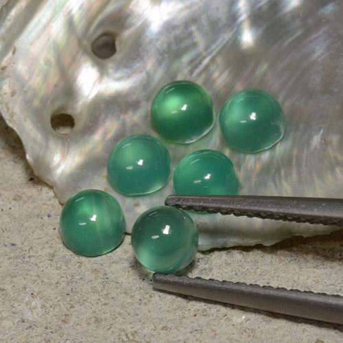 Achetez naturel 2.13ct Vert chaud Agate gems, Coupe roude, En provenance Inde chez GemSelect. En stock, livraison internationale!