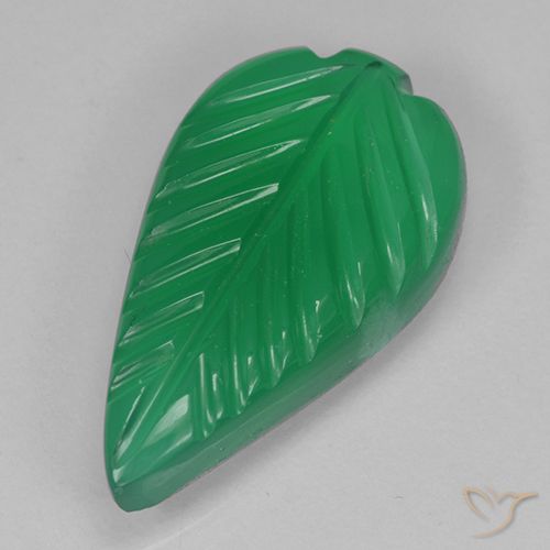 3.87ct Naturel Vert moyen Agate, Taille Fleur, Translucide