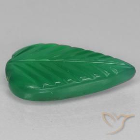 Agate Vert moyen naturelle Taille Fleur, 3.87 ct, Translucide