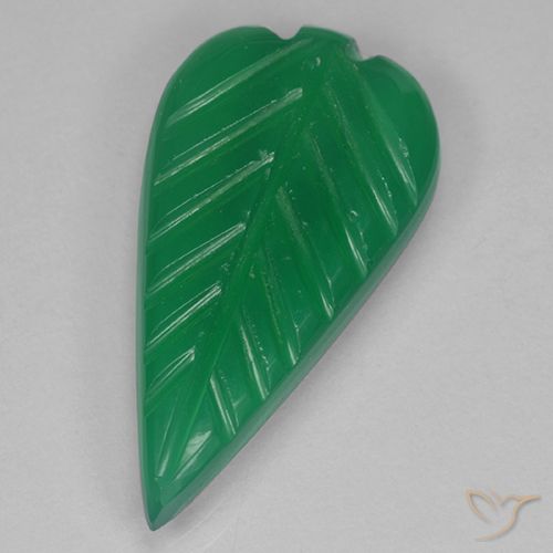 Agate Vert chaud naturelle Taille Fleur, 3.23 ct, Translucide