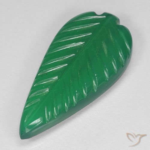 3.88ct Naturel Vert moyen Agate, Taille Fleur, Translucide