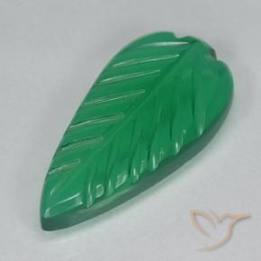 Agate Vert moyen naturelle Taille Fleur, 3.72 ct, Translucide