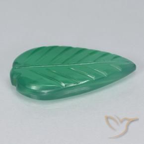 Agate Vert moyen naturelle Taille Fleur, 3.09 ct, Translucide