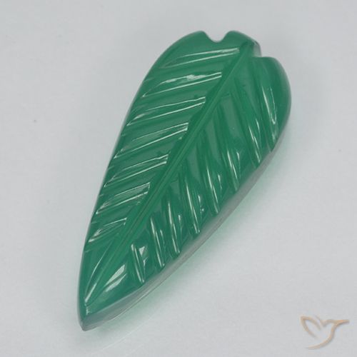 3.49ct Naturel Vert chaud Agate, Taille Fleur, Translucide