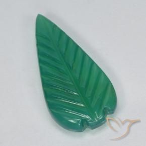 Agate Vert chaud naturelle Taille Fleur, 3.49 ct, Translucide