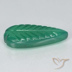 Agate Vert chaud naturelle Taille Fleur, 3.49 ct, Translucide
