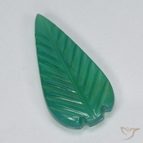 Agate Vert moyen naturelle Taille Fleur, 2.09 ct, Translucide