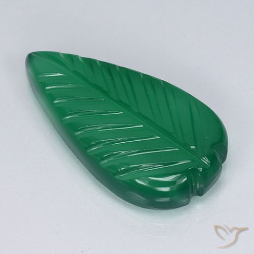 4.56ct Naturel Vert chaud Agate, Taille Fleur, Translucide