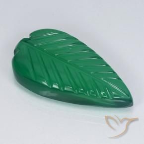 Agate Vert chaud naturelle Taille Fleur, 4.56 ct, Translucide