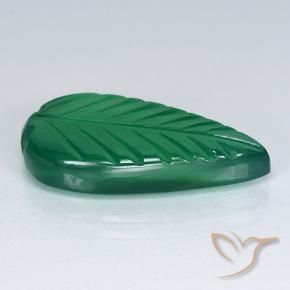 Agate Vert chaud naturelle Taille Fleur, 4.56 ct, Translucide