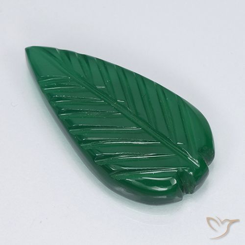 Agate Forêt verte naturelle Taille Fleur, 3.17 ct, Translucide