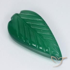 Agate Vert profond moyen naturelle Taille Fleur, 3.82 ct, Translucide